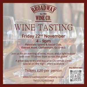 Broadway Wine Company Broadway Wine Co. Patesians Sports Social Club Wine Tasting Flyer 002